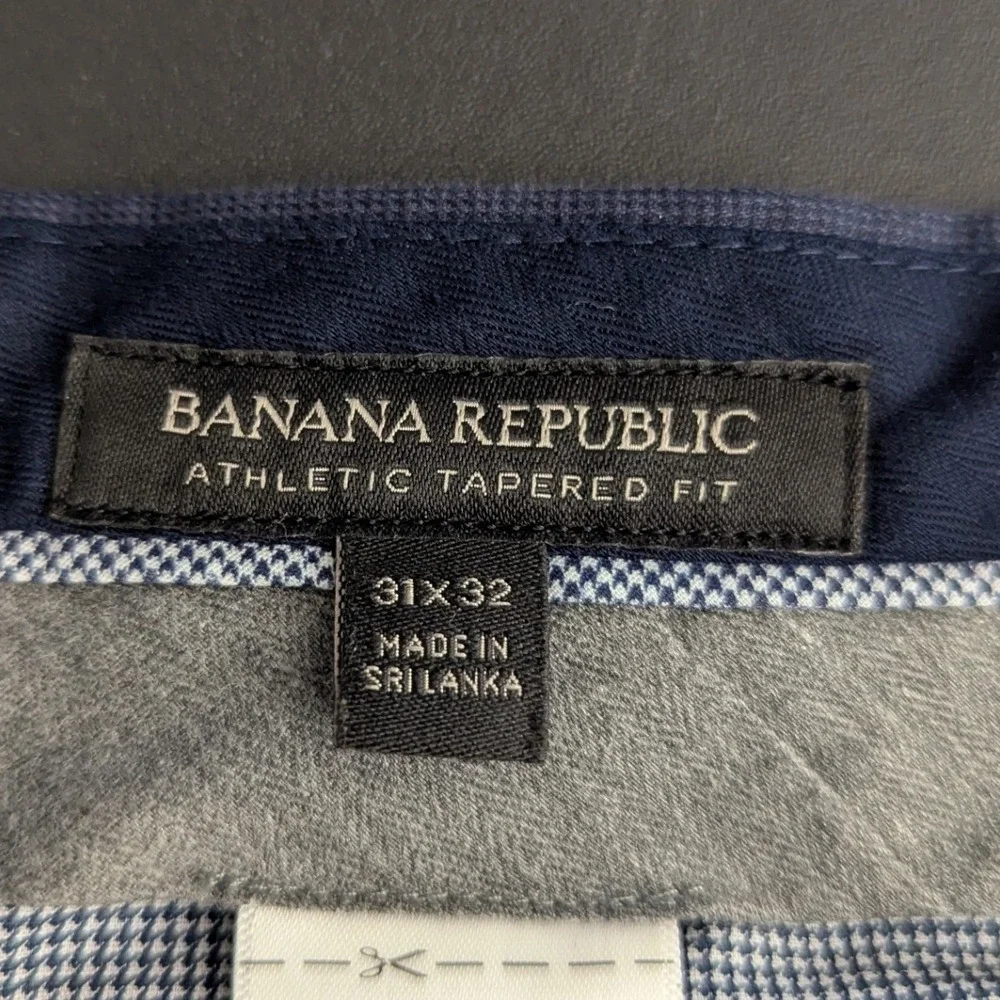 Banana Republic Tapered Dress Golf Pants‎ Blue Cotton Blend 31x32 Fits 32x30.5